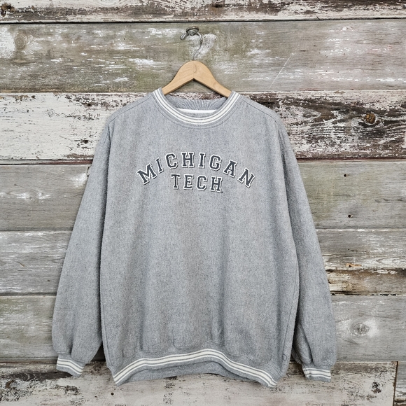 Gear For Sports Other - Vintage 90s Gear For Sports Michigan Tech Fleece Crewneck Sweatshirt